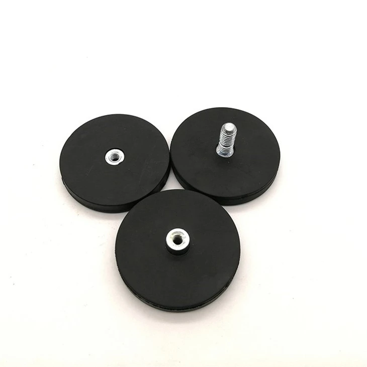 Strong Magnet Neodymium Pot Holder Mounting 22 43 66 88 Magnetic N52 Waterproof Rubber Coated Magnets With M4 M6 M8 Screw Thread suppliers